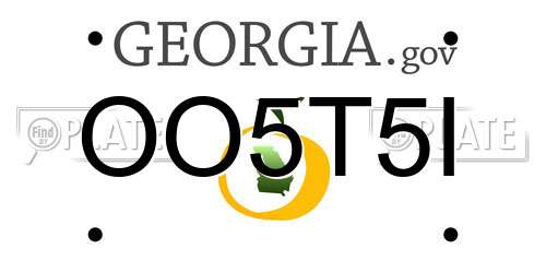 OO5T5I Georgia License Plate