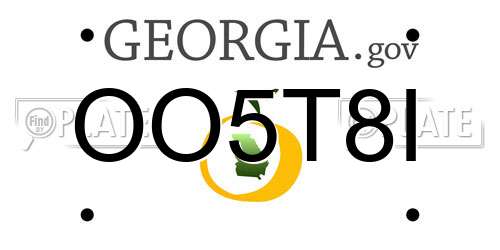 OO5T8I Georgia License Plate