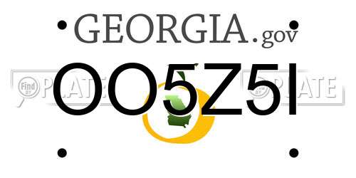 OO5Z5I Georgia License Plate