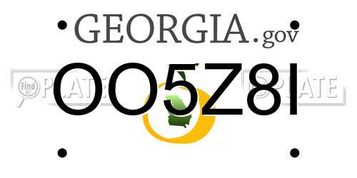 OO5Z8I Georgia License Plate