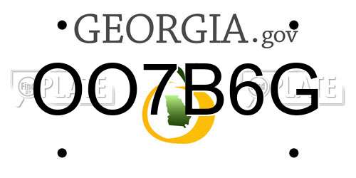 OO7B6G Georgia License Plate
