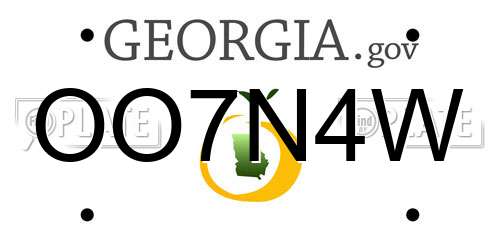 OO7N4W Georgia License Plate