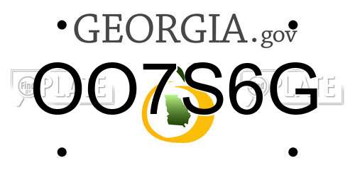 OO7S6G Georgia License Plate