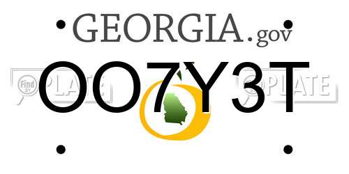 OO7Y3T Georgia License Plate