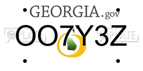 OO7Y3Z Georgia License Plate