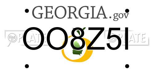 OO8Z5I Georgia License Plate