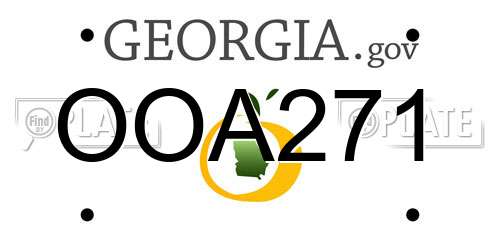 OOA271 Georgia License Plate