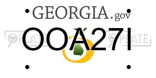 OOA27I Georgia License Plate