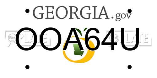 OOA64U Georgia License Plate