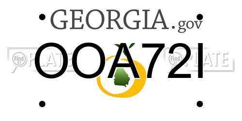 OOA72I Georgia License Plate