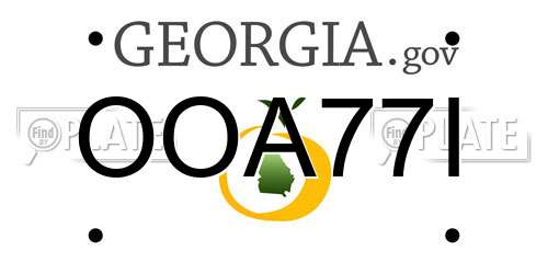 OOA77I Georgia License Plate