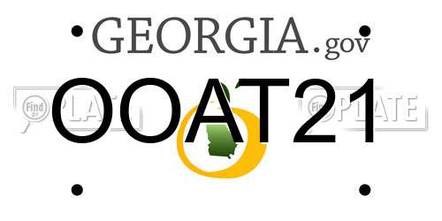 OOAT21 Georgia License Plate