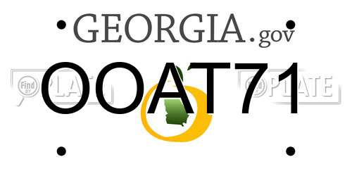 OOAT71 Georgia License Plate