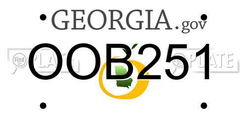 OOB251 Georgia License Plate