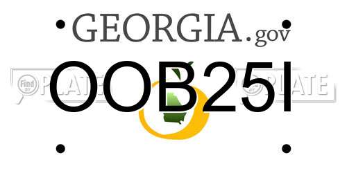 OOB25I Georgia License Plate