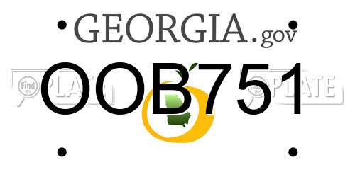 OOB751 Georgia License Plate