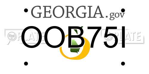 OOB75I Georgia License Plate