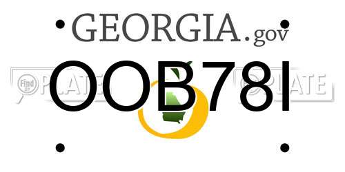 OOB78I Georgia License Plate