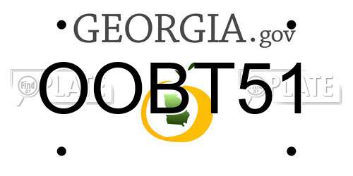 OOBT51 Georgia License Plate