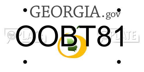 OOBT81 Georgia License Plate