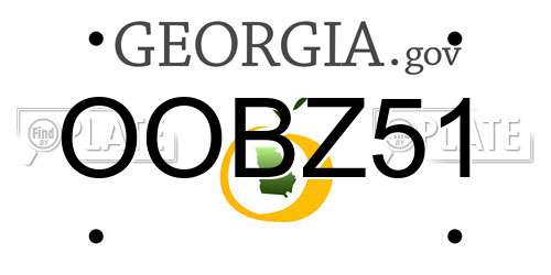 OOBZ51 Georgia License Plate