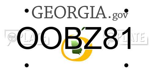 OOBZ81 Georgia License Plate