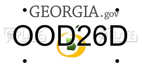 OOD26D Georgia License Plate