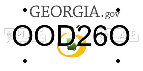 OOD26O Georgia License Plate