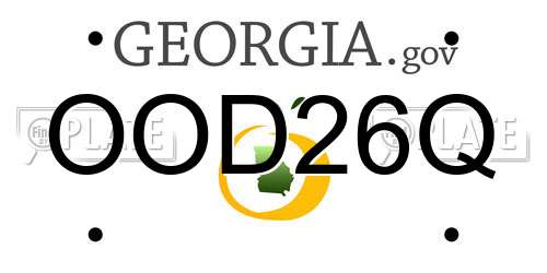 OOD26Q Georgia License Plate