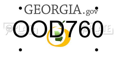 OOD760 Georgia License Plate