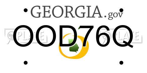 OOD76Q Georgia License Plate