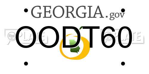 OODT60 Georgia License Plate