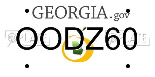 OODZ60 Georgia License Plate