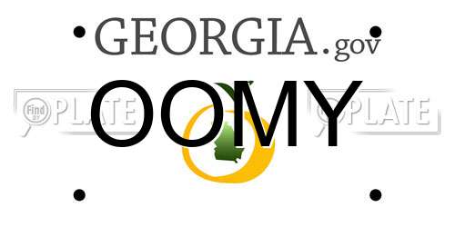 OOMY Georgia License Plate