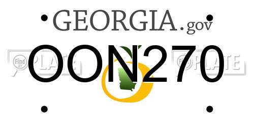 OON270 Georgia License Plate