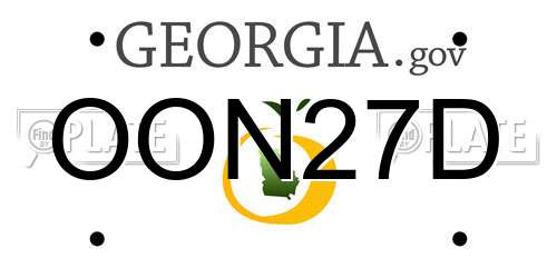 OON27D Georgia License Plate