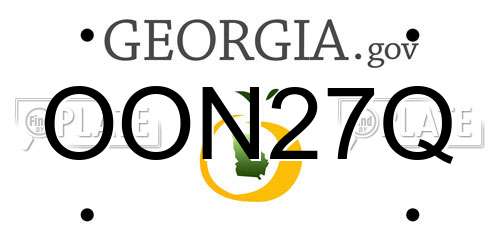 OON27Q Georgia License Plate
