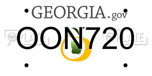 OON720 Georgia License Plate