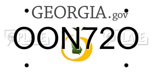 OON72O Georgia License Plate