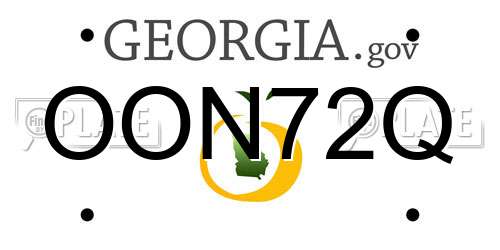 OON72Q Georgia License Plate