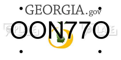 OON77O Georgia License Plate