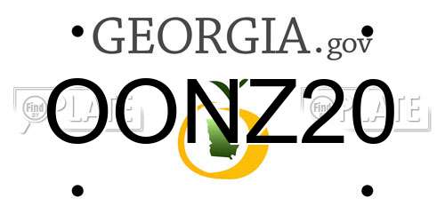 OONZ20 Georgia License Plate