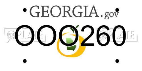 OOO260 Georgia License Plate