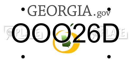 OOO26D Georgia License Plate