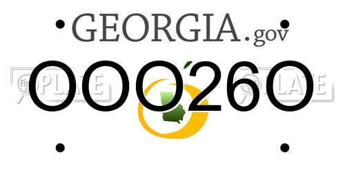 OOO26O Georgia License Plate