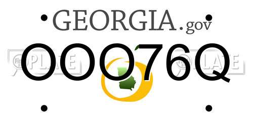 OOO76Q Georgia License Plate