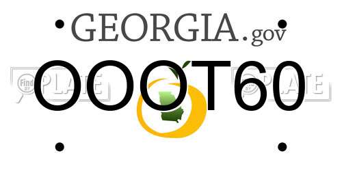 OOOT60 Georgia License Plate