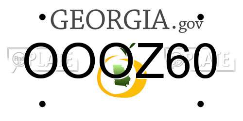 OOOZ60 Georgia License Plate