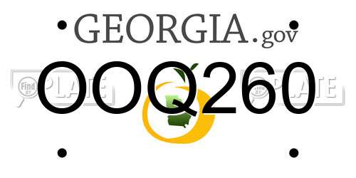 OOQ260 Georgia License Plate