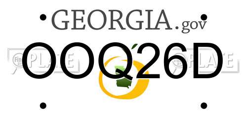 OOQ26D Georgia License Plate